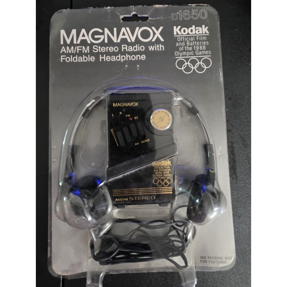 Vintage Magnavox D1650 AM FM Stereo Radio Headphones Sealed Kodak Olympics